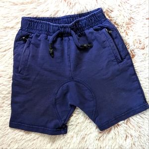 APPAMAN 3-Zipper Pocket Blue Drawstring High Rise Shorts 4T